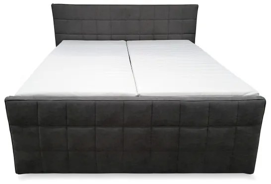 Pat tapițat reglabil electric HELEN 180x200 cm, gri, cu saltele și topper