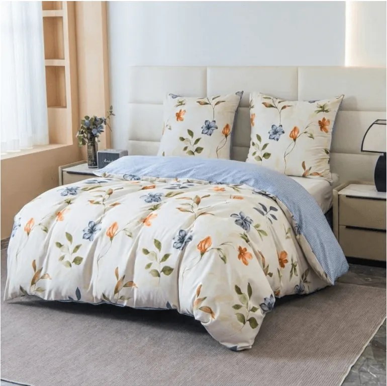 Lenjerie de pat din microfibra GENTLE LEAVES crem Dimensiune lenjerie de pat: 2 buc 70 x 90 cm | 200 x 220 cm