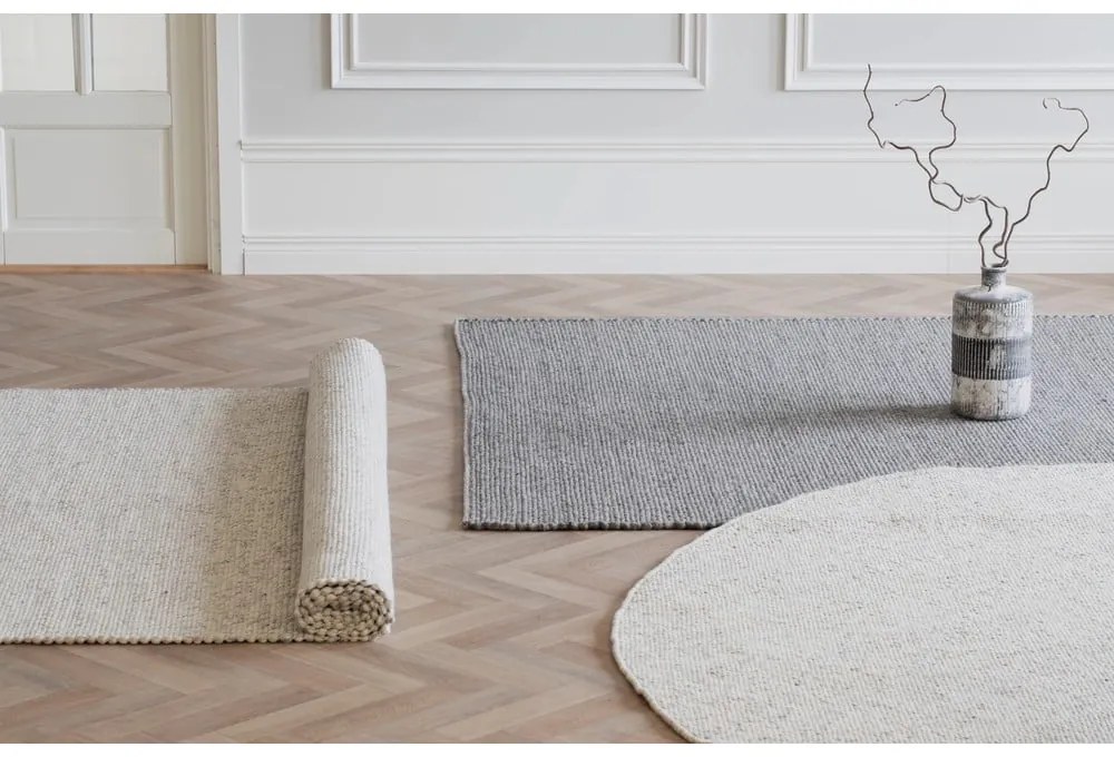 Covor gri din lână 290x200 cm Auckland - Rowico