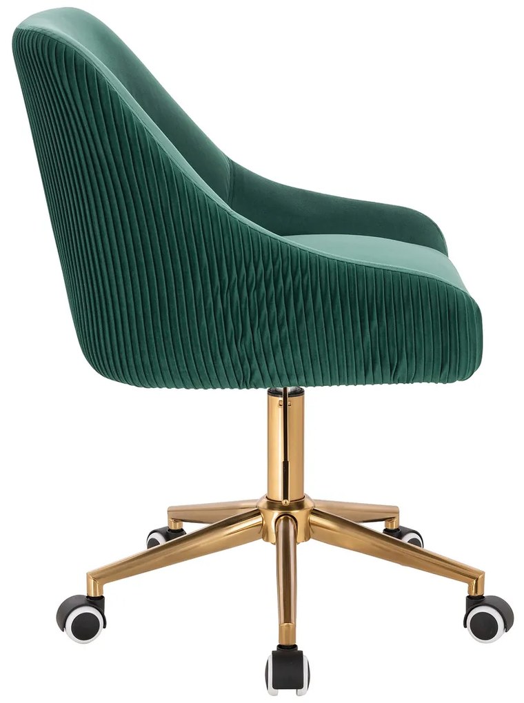 HR920K Scaun Verde din Catifea cu Bază Aurie