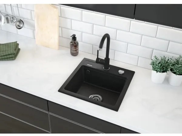 Chiuvetă de bucătărie Deante ZORBA ZQZ_T103, 44 x 44 cm, granit/antracit