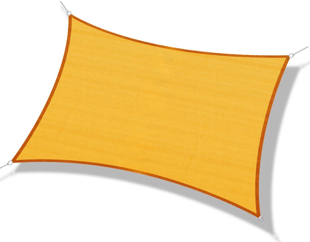 Outsunny Voal de umbrire Panza Solara rectangulara 6L x 4l m HDPE Galben | Aosom Romania