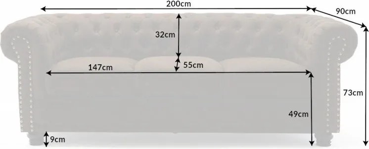 Canapea clasica stil englezesc Chesterfield II 3 locuri, maro vintage
