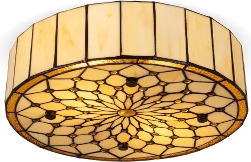 Brilagi - Plafonieră Tiffany din vitralii IVORY, 3xE27/60W/230V, Ø 40 cm