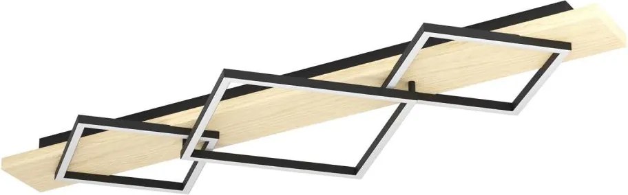 Eglo 901931 - Plafonieră LED BOYA 2xLED/13W/230V + LED/16W negru/bej