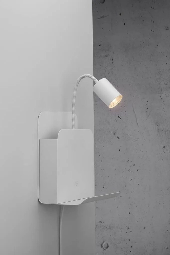 Aplica de perete, mufa USB, design modern ROOMI alb 2112551001 NL
