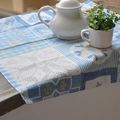 Fata de masa patrata Crochet Azul 70x70 cm