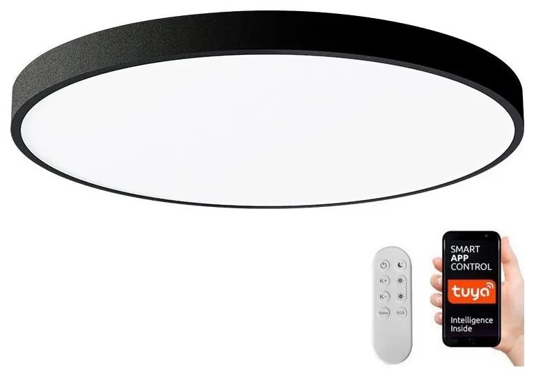 Plafonieră LED dimabilă Immax NEO 07250L SEMPLICI 60W/230V Wi-Fi Tuya negru + telecomandă