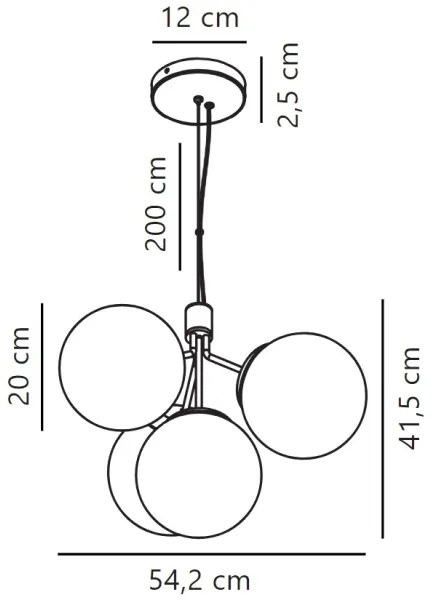 Lustră pe cablu Nordlux IVONA 4xE27/28W/230V auriu