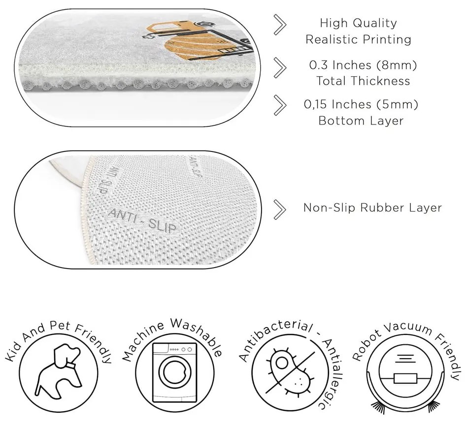 Covor pentru copii lavabil ø120 cm Snowy Hills – Mila Home