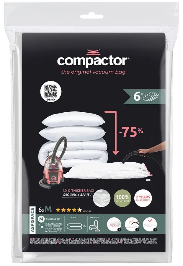 Saci de vidat 6 buc. Vacuum M – Compactor