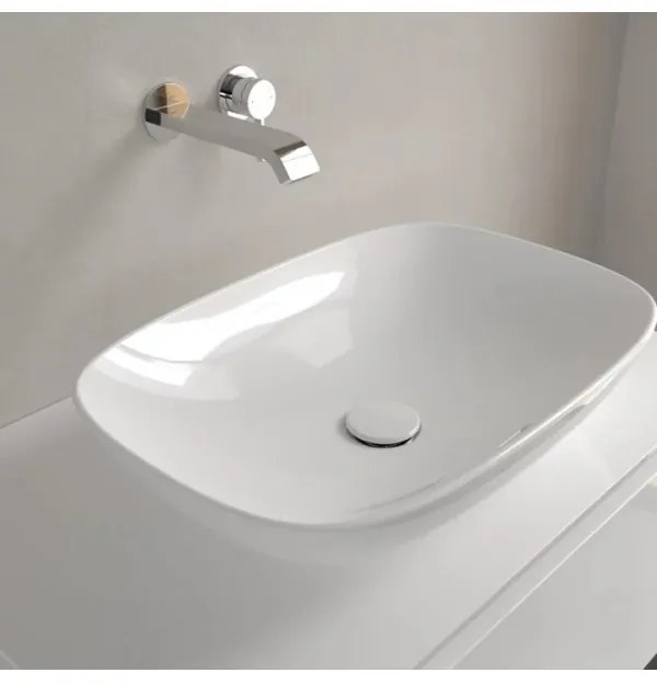 Lavoar pe blat, Villeroy&amp;Boch Loop&amp;Friends, material TitanCeram, 56x38cm, Alb Alpin, 4A490001