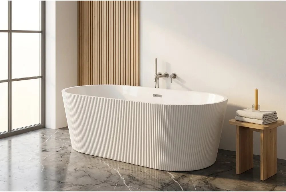 Cada acril freestanding Rune Esir alb 170x75 cm model riflaj