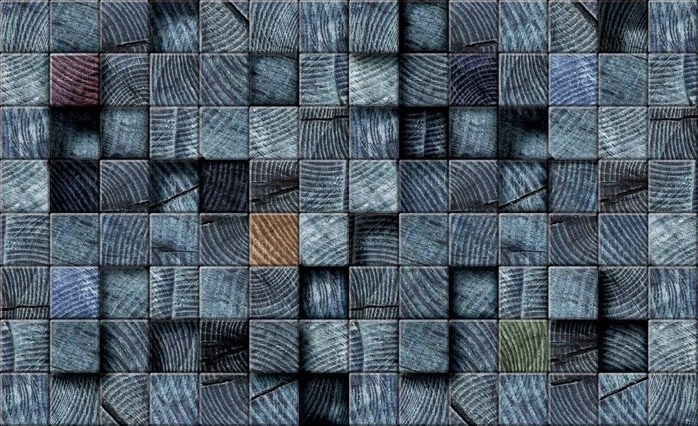 Fototapet - Cuburi albaștri din lemn (152,5x104 cm), în 8 de alte dimensiuni noi