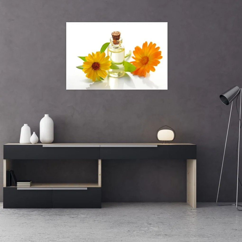 Tablou cu ulei de flori (90x60 cm)