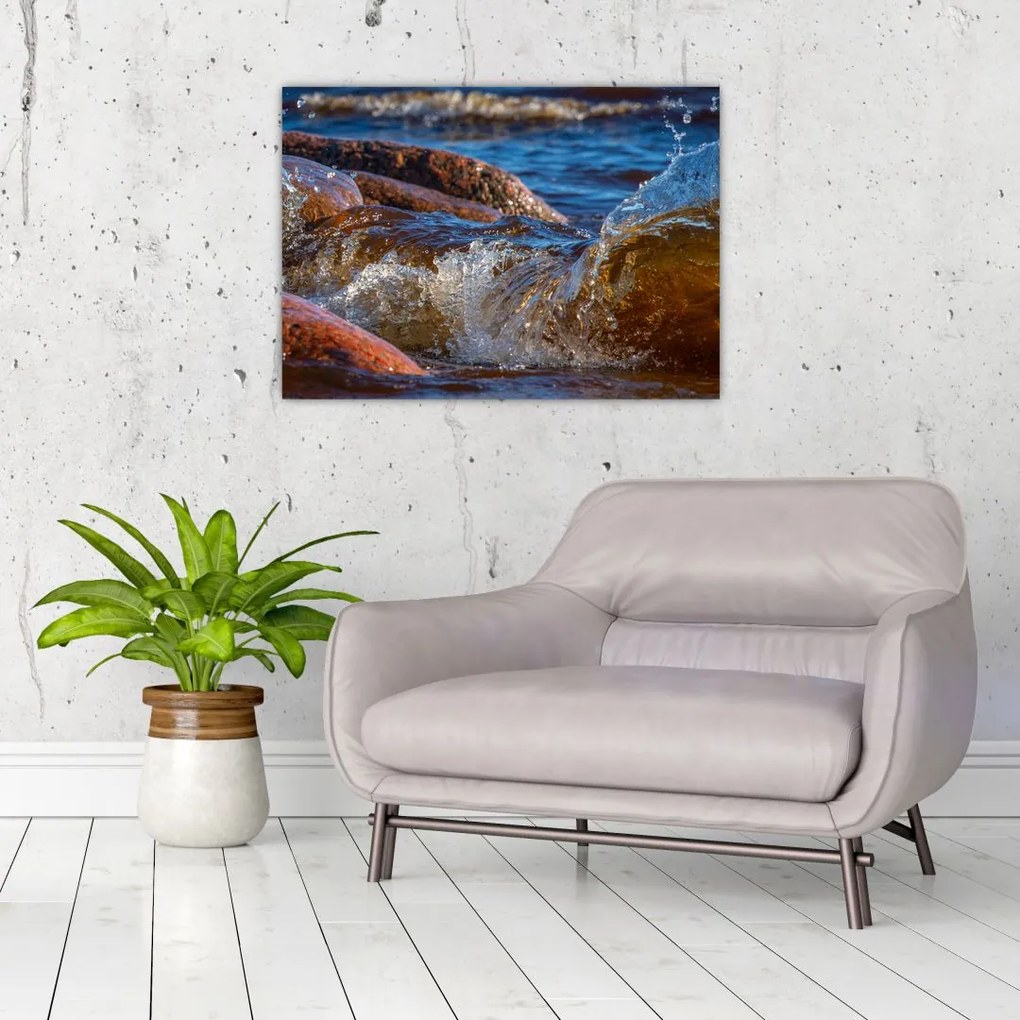 Tablou detailat - apa între pietre (70x50 cm)