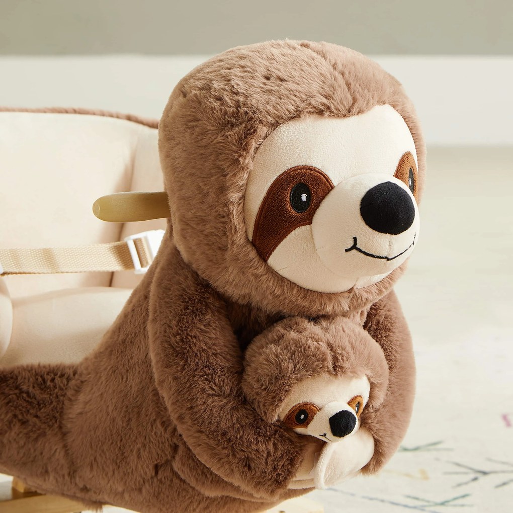 Balansoar leneș cu centură de siguranță, maro Spielwerk