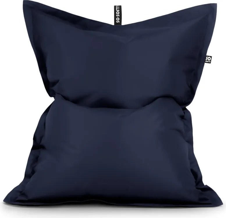 Fotoliu bean bag albastru închis cu tapițerie din imitație de piele Pad XL – So Soft?
