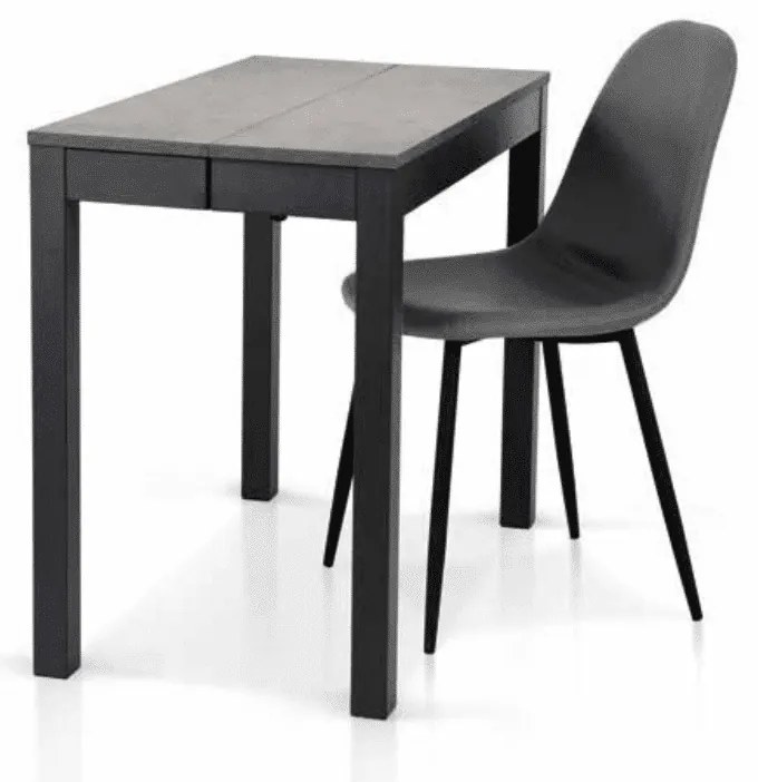 Scaun Meridith, structura metalica, piele ecologica - ALB