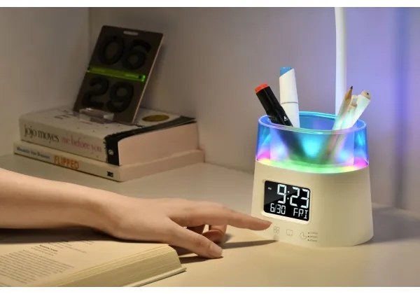 Lampă LED RGBW de masă cu suport de creioane Immax 08980L FALCON LED/10W/5V