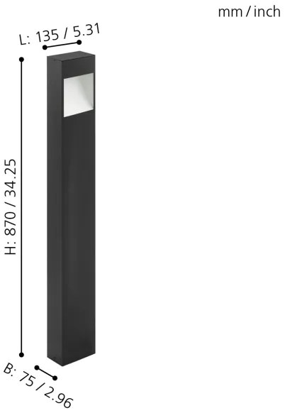 Eglo 98097 - Lampă exterior LED MANFRIA LED/10W/230V IP44 înălțime 870