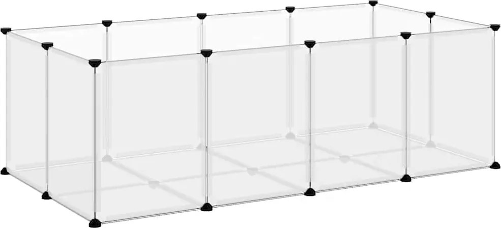 vidaXL Cușcă pentru animale mici transparent 144x74x46,5 cm PP și oțel