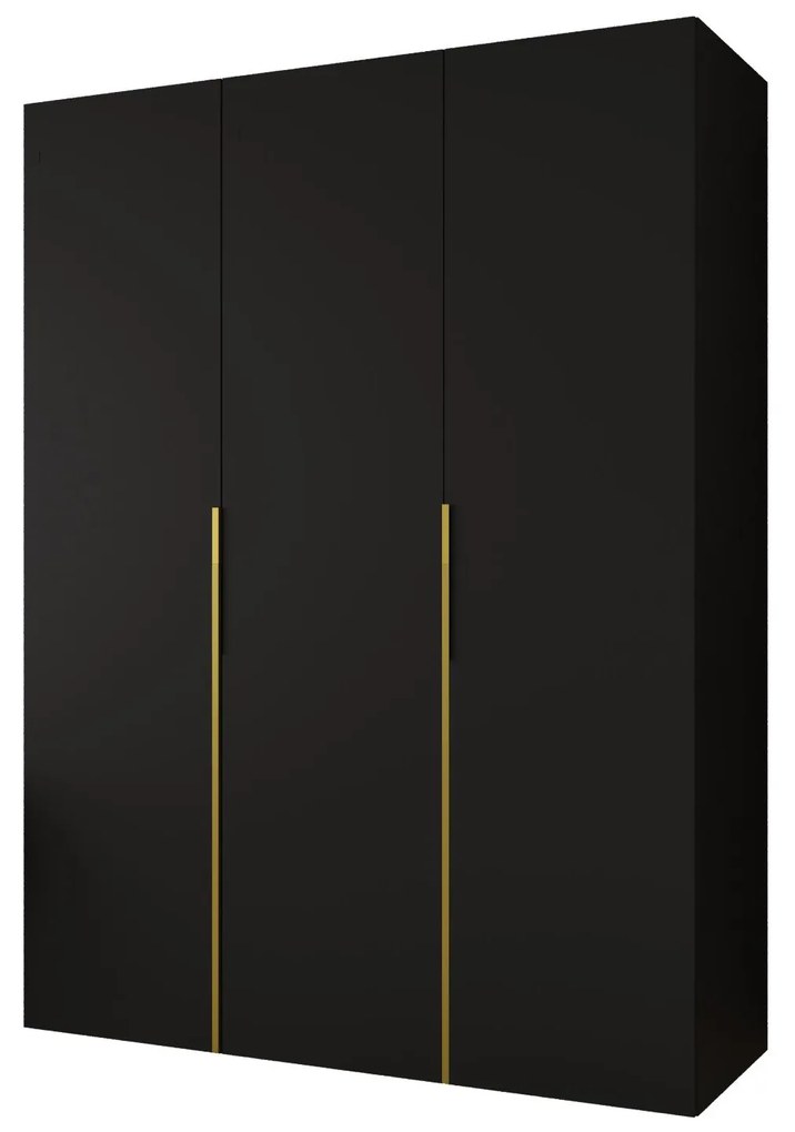 Dulap de haine 150 cm Alice 1 (Negru + Auriu). 1126109