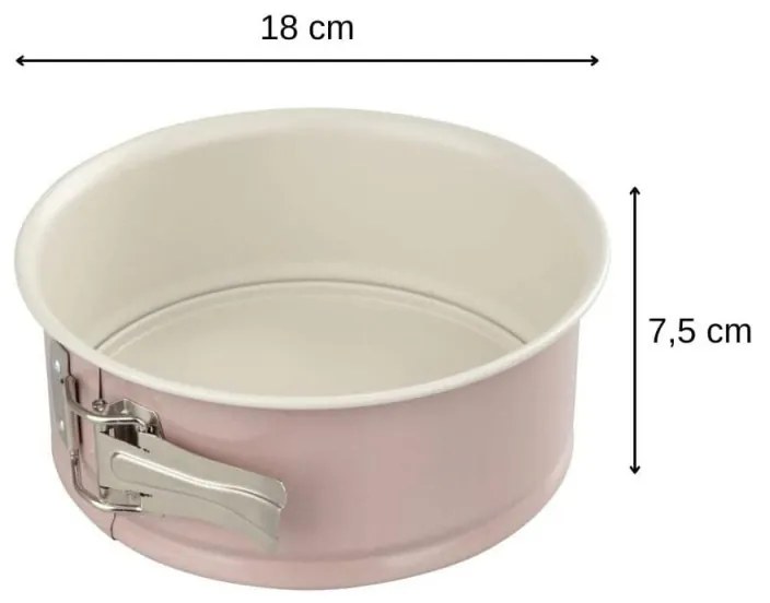 Tava pentru tort Dr.Oetker Retro 4650, 18x7.5 cm, Acoperire ceramica antiaderenta, Otel carbon, Roz