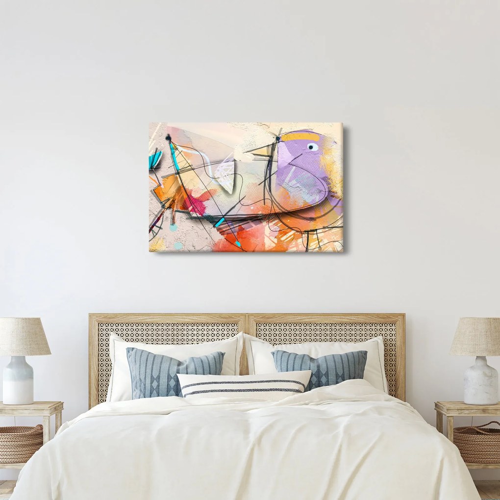 Tablou - Abstract, pasăre (90x60 cm)