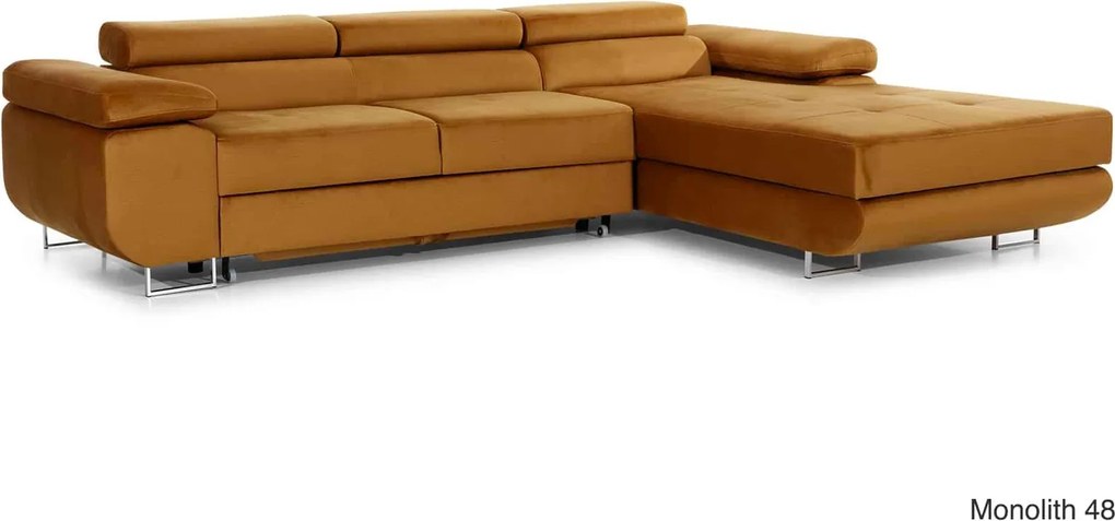 Colțar lemn masiv Extensibil Celis Ladă Depozitare Personalizabil, 289 × 203 × 85 cm - Monolith 48, Dreapta