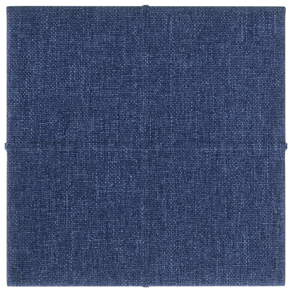 Panouri de perete 12 buc. albastru 30x30 cm textil 1,08 m   12, Albastru, 30 x 30 cm