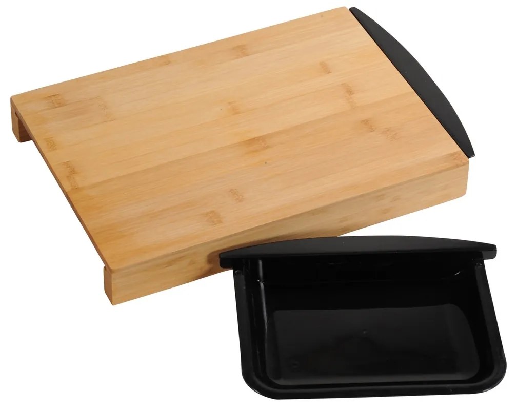 Kesper 58350 Placă de bambus cu tăviță, negru,  41x 25,5 x 4 cm