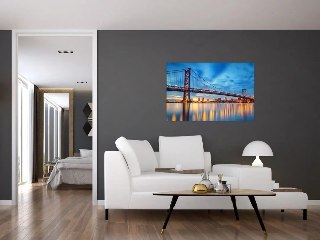 Tablou - Podul Benjamin Franklin, Philadelphia (90x60 cm)