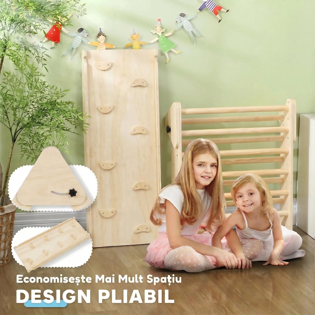 AIYAPLAY Joc de Cățărare pentru Copii 18-48 Luni, Natur | Aosom Romania