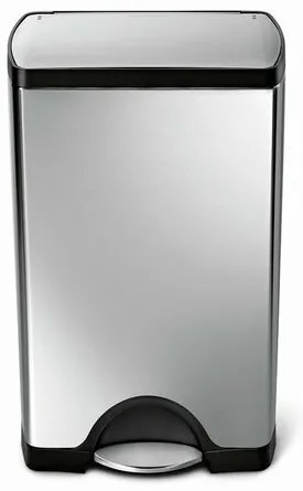Simplehuman Coș de gunoi dreptunghiular cu pedală,38 l, oțel