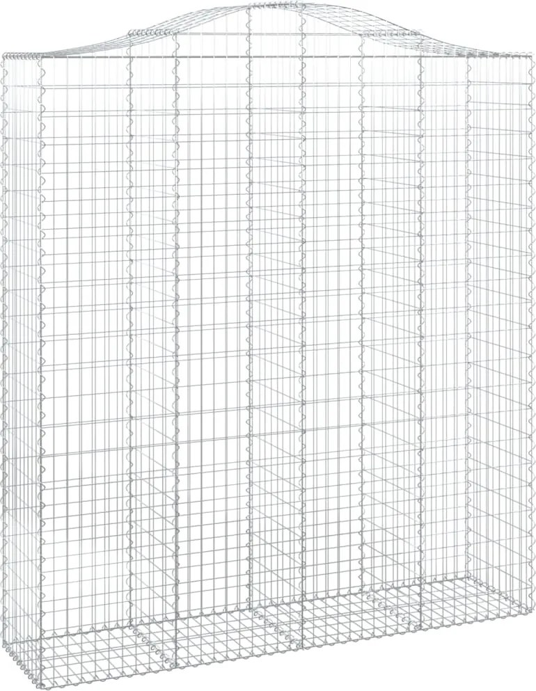 vidaXL Coș gabion arcuit, 200x50x220/240 cm, fier galvanizat