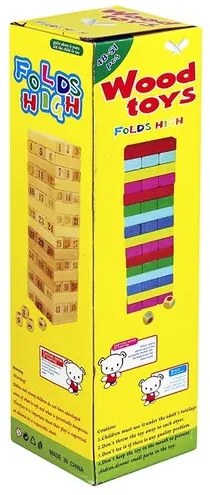 Turn Jenga Wood Toys, din lemn, colorat