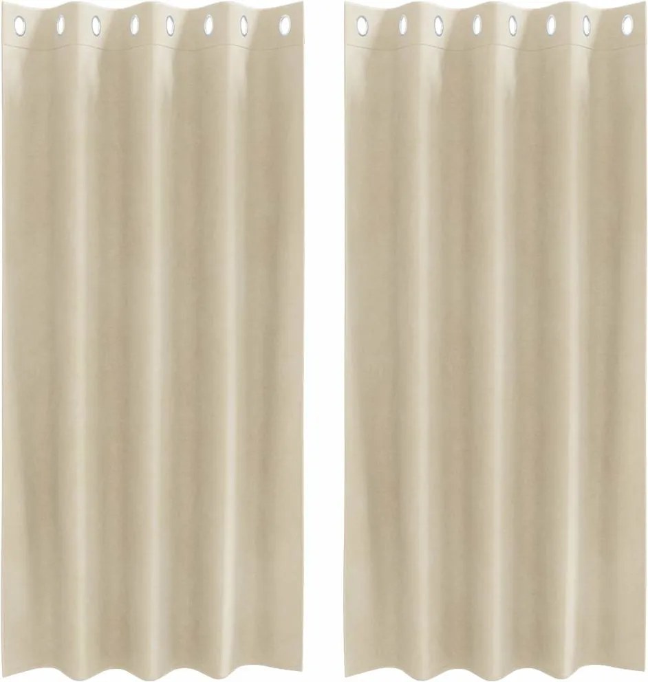 vidaXL Perdele opace 2 pcs Crem 140 x 175 cm Catifea