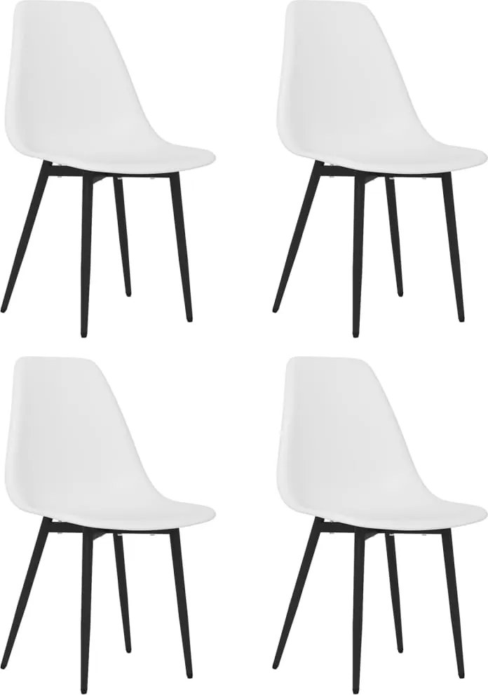 vidaXL Scaune de bucătărie, 4 buc., alb, PP