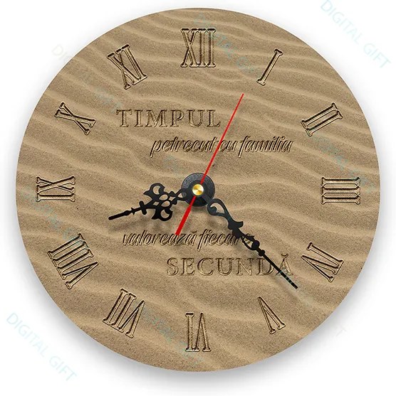 Ceas de perete - Timpul cu familia 21 cm, lemn