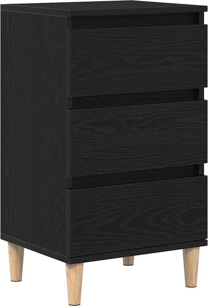vidaXL Dulap de noapte Stejar Negru 40 x 35 x 70 cm Lemn compozit