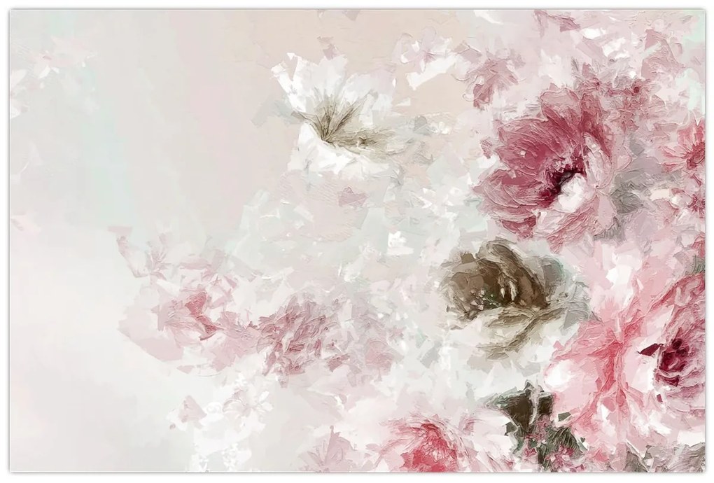 Tablou - Pictura flori roz (90x60 cm)