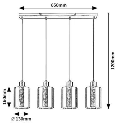 Lustră pe cablu Rabalux 72247 PEREZ 4xE27/40W/230V