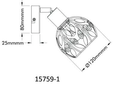 Spot de perete Globo 15759-1 MIKA 1xE14/25W/230V