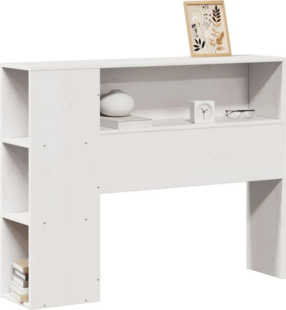 vidaXL Tăblie de pat cu depozitare alb 75 cm lemn masiv de pin