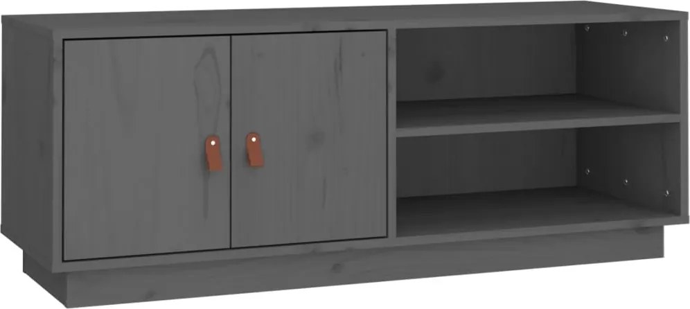 vidaXL Comodă TV, gri, 105x34x40 cm, lemn masiv de pin