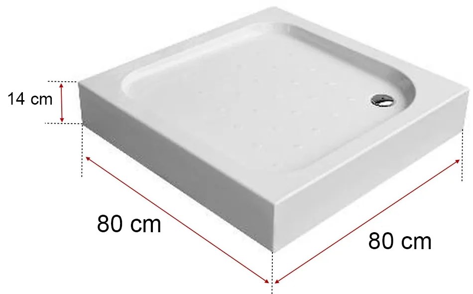 Cădiță de duș acrilică pătrată Klonberg 80x80 cm