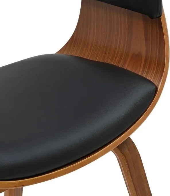 Scaun retro imitatie piele neagra, lemn furniruit ORGANIC