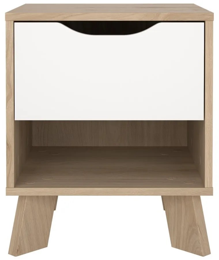 Noptieră albă-în culoare naturală Ikast – Tvilum