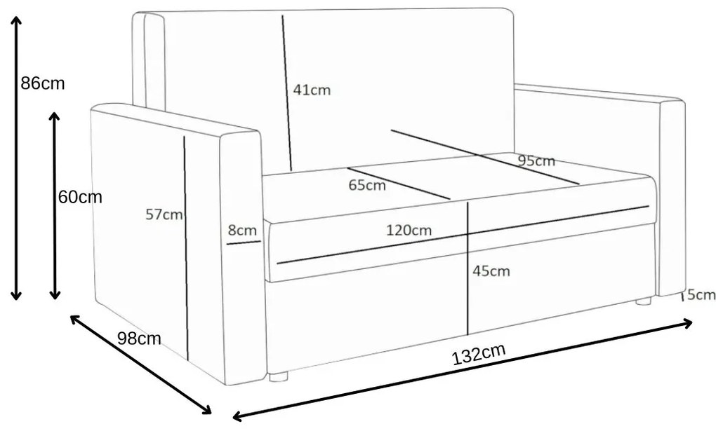 Supermobel Canapea extensibila HEVEN, 136x85x98 sawana 05/sawana 14